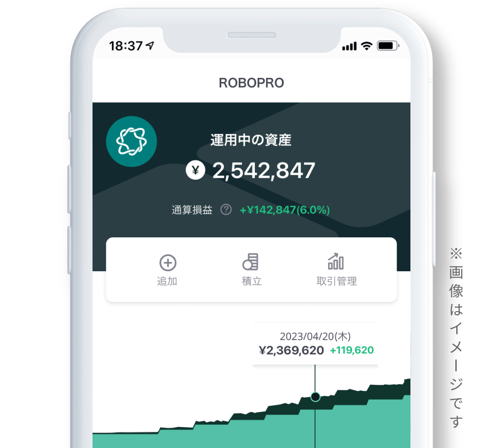 FOLIOのアプリが表示されたスマートフォン